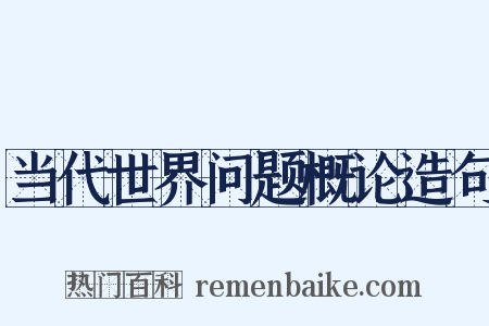 当代世界问题概论造句是什么意思的图片